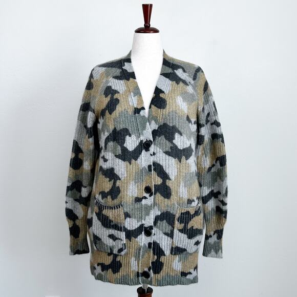 360 Cashmere Camouflage Brooklyn Chunky Knit Oversized Cardigan - Picture 1 of 10